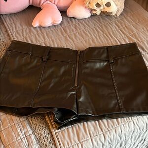 SHEIN Black Faux Leather High Waist Shorts